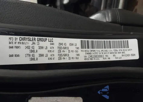 2013 Dodge Durango Crew from USA, damaged, VIN 1C4RDJDG8DC659912
